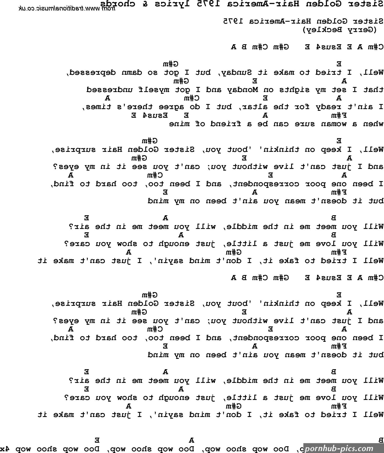 chords to sister golden hair