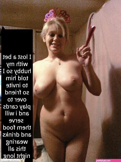 Lost Bet Hotwife Caption №6506: wife serving our guests fully nude
