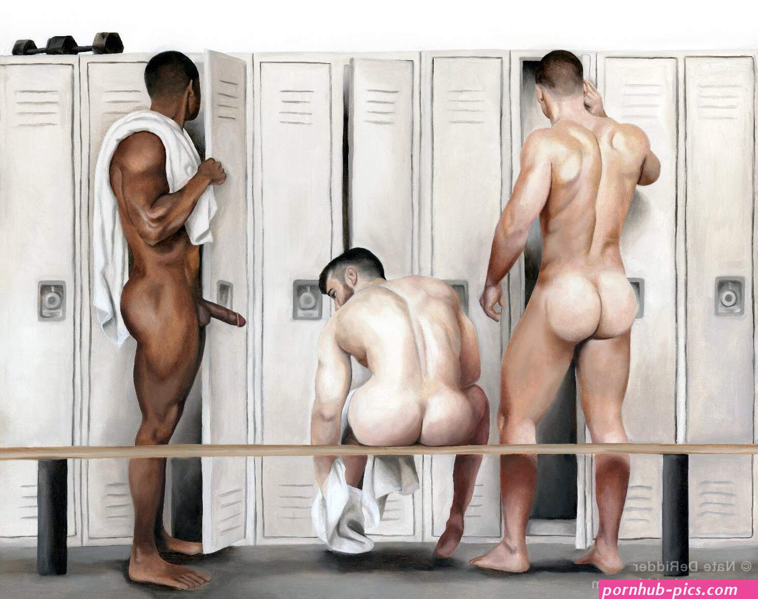 Peeking Original Painting — Gay Erotic Art by Nate DeRidder