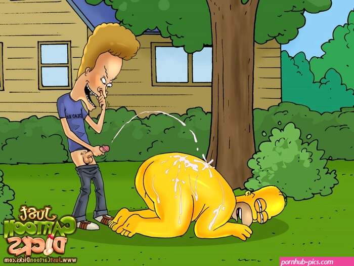 Gay robot from Futurama and Horny Beavis and Butt-head