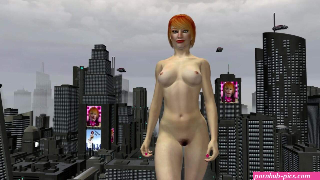 Nude giantess city stroll
