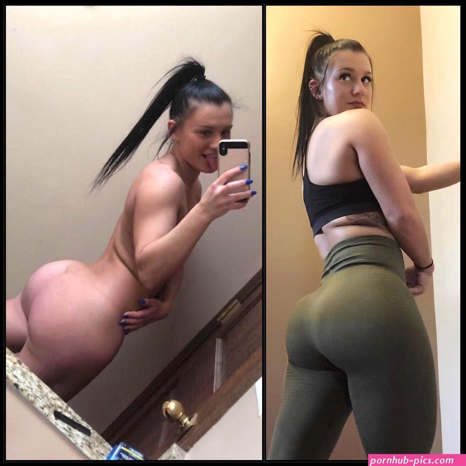 Clothed vs Nude. Imagine that ass bouncing back.