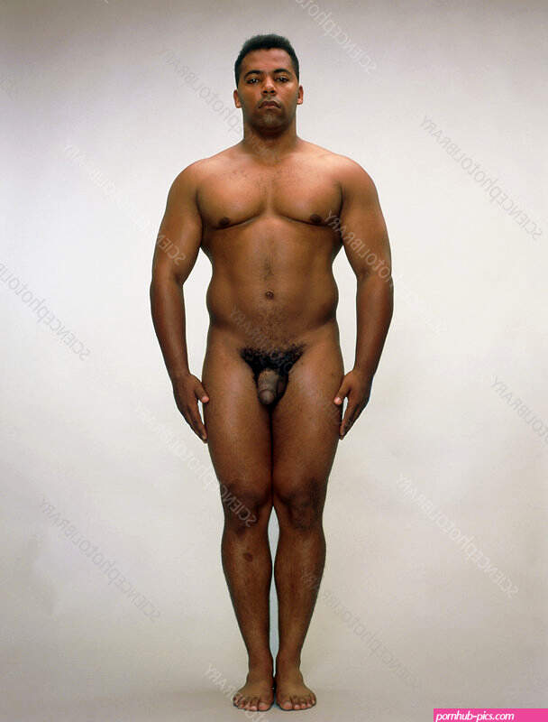 Front view of a healthy naked man