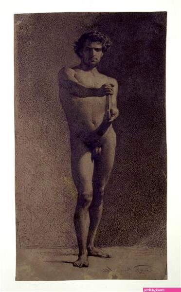 Nude front male with disc, 1861