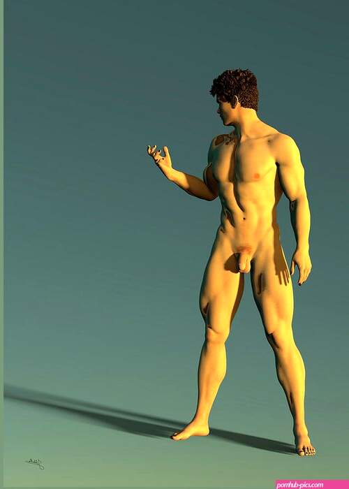 Male frontal nude Greeting Card by Joaquin Abella