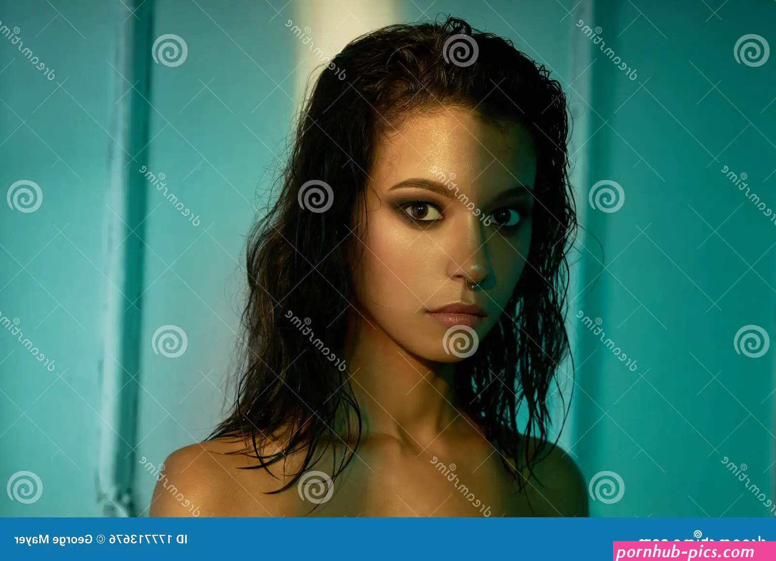 Beautiful Nude Woman with Body in Home Interior Stock Photo
