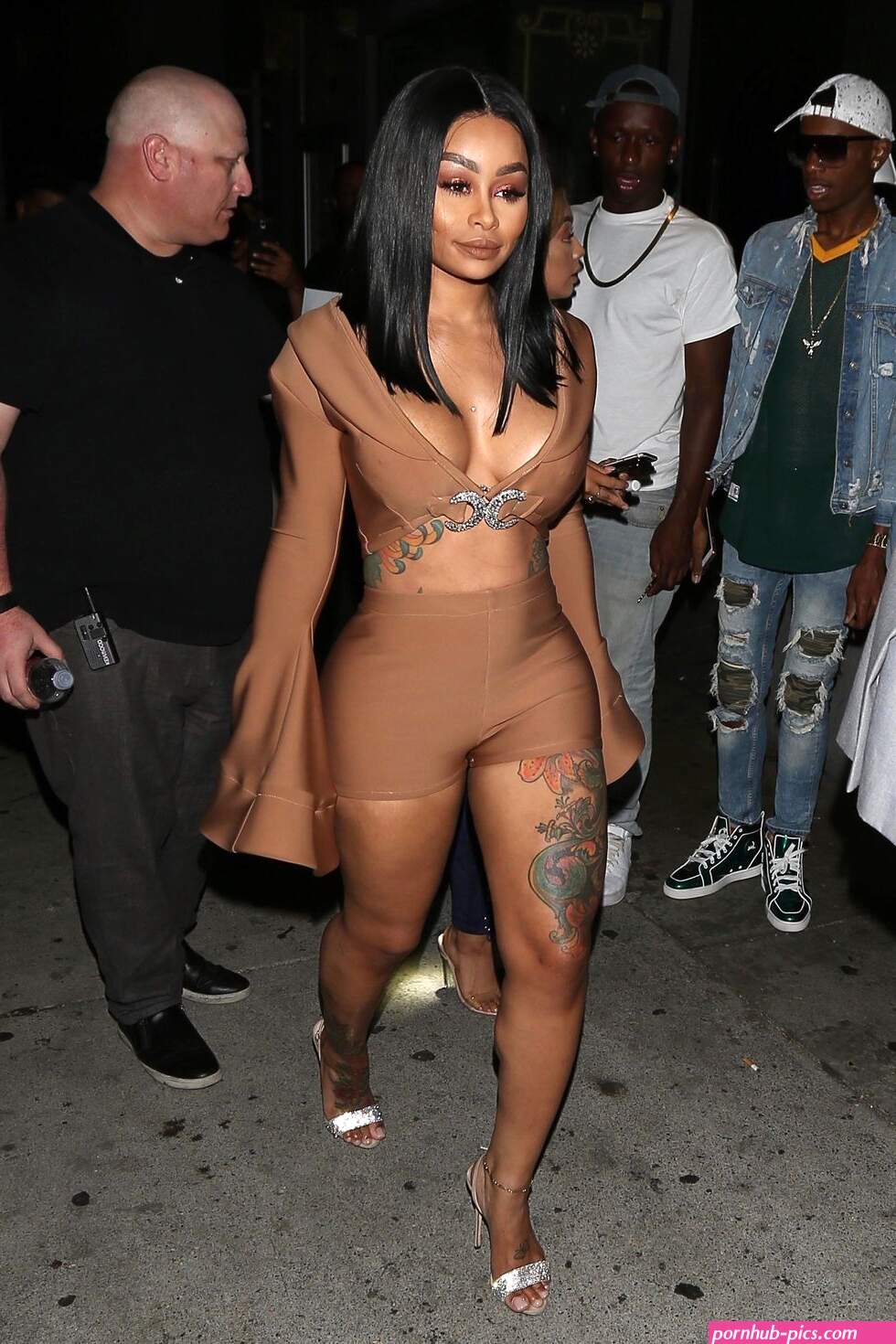 Blac Chyna Wears Nude Crop Top With Massive Bell Sleeves