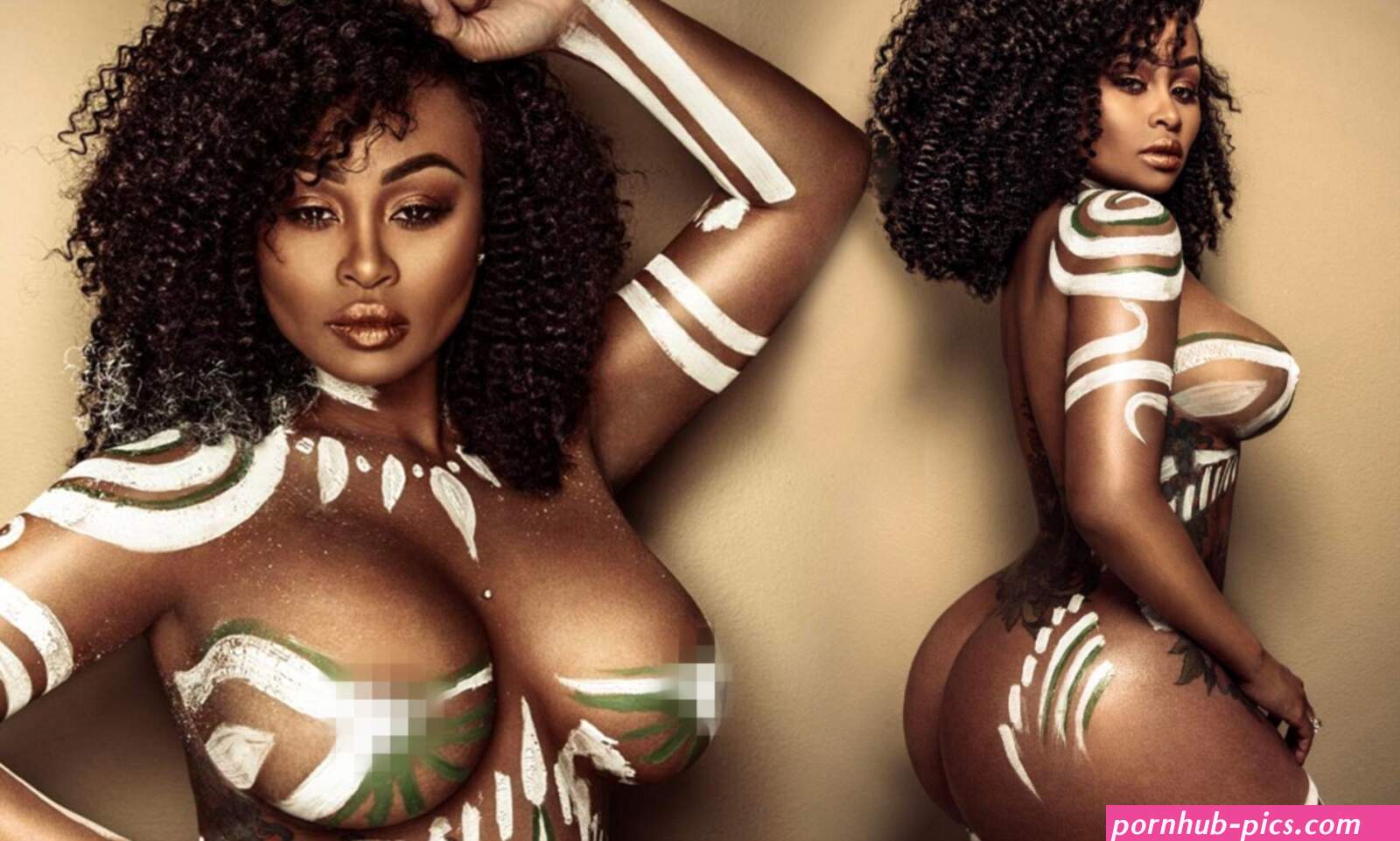 Blac Chyna copies Kim Kardashian naked paint photo shoot | Daily Mail Online