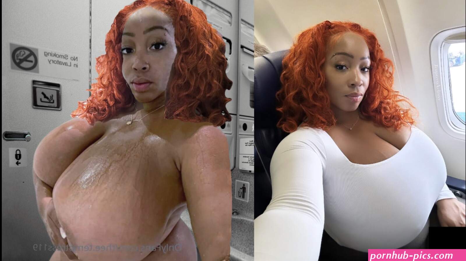 Temptress119 Airplane lav big oiled tits