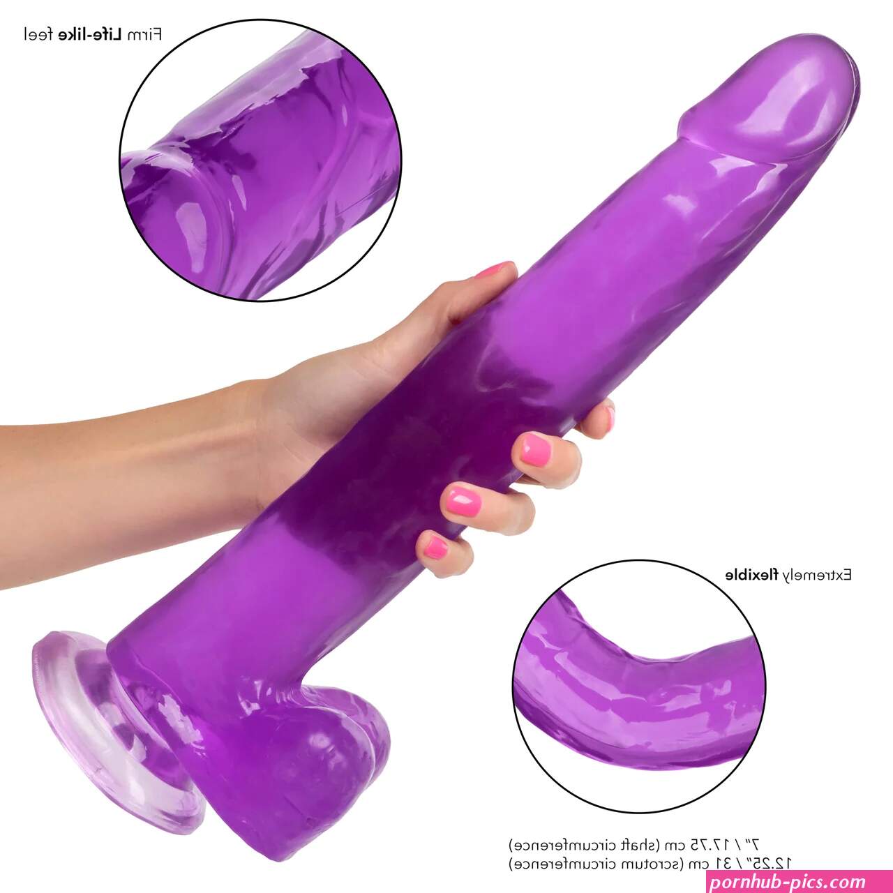 Size Queen 12 Inch Realistic Suction Cup Dildo Dong PURPLE by Cal Exot