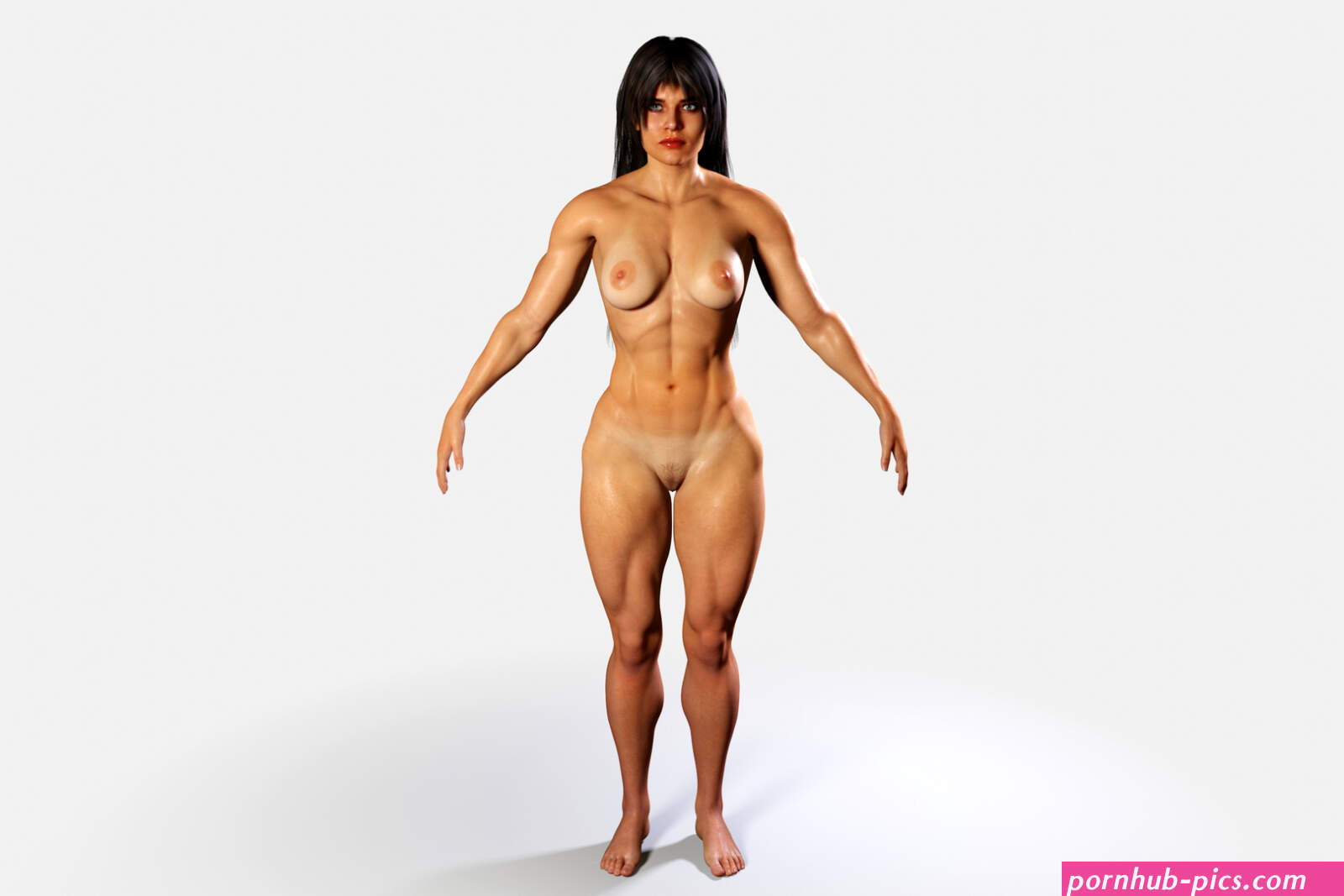 Naked Bodybuilder Muscular Woman Rigged model