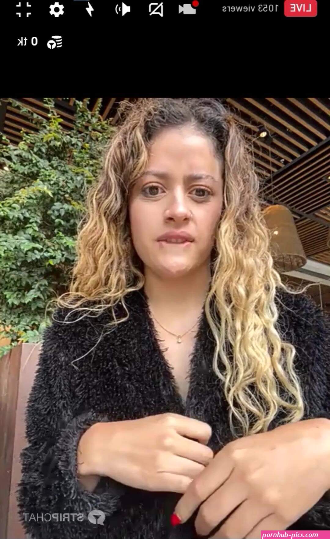 Alana15 tits in public