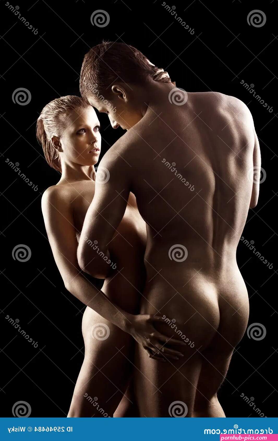Beauty Naked Woman Body Like Metal Statue Stock Photo