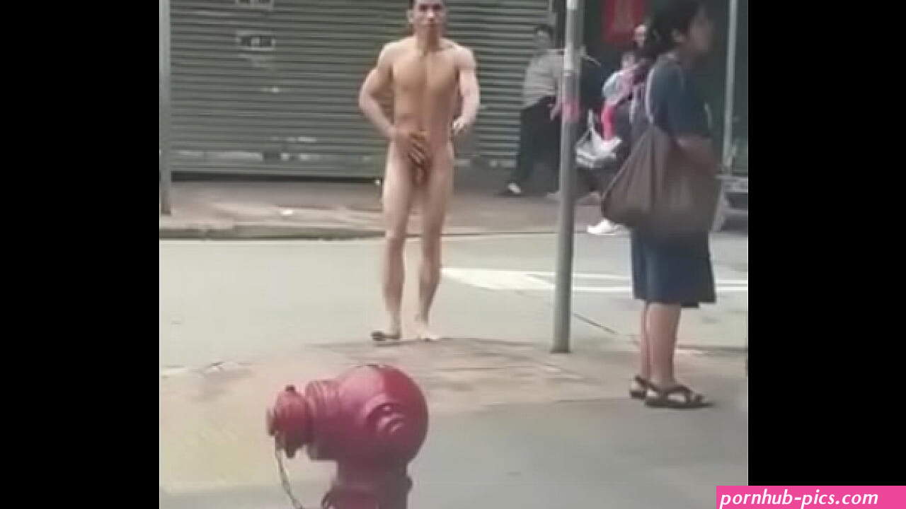 nude guy walking in public