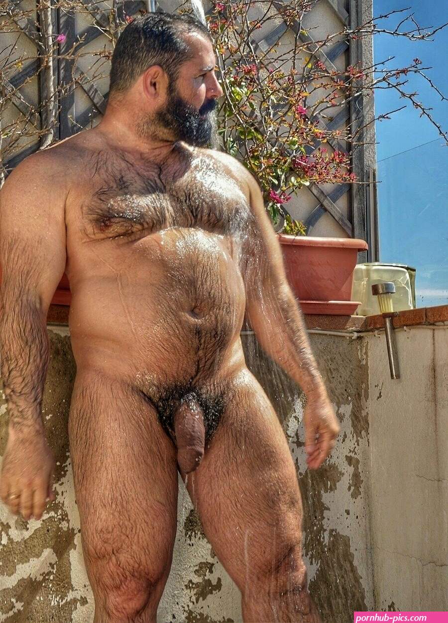 Naked hairy men in full