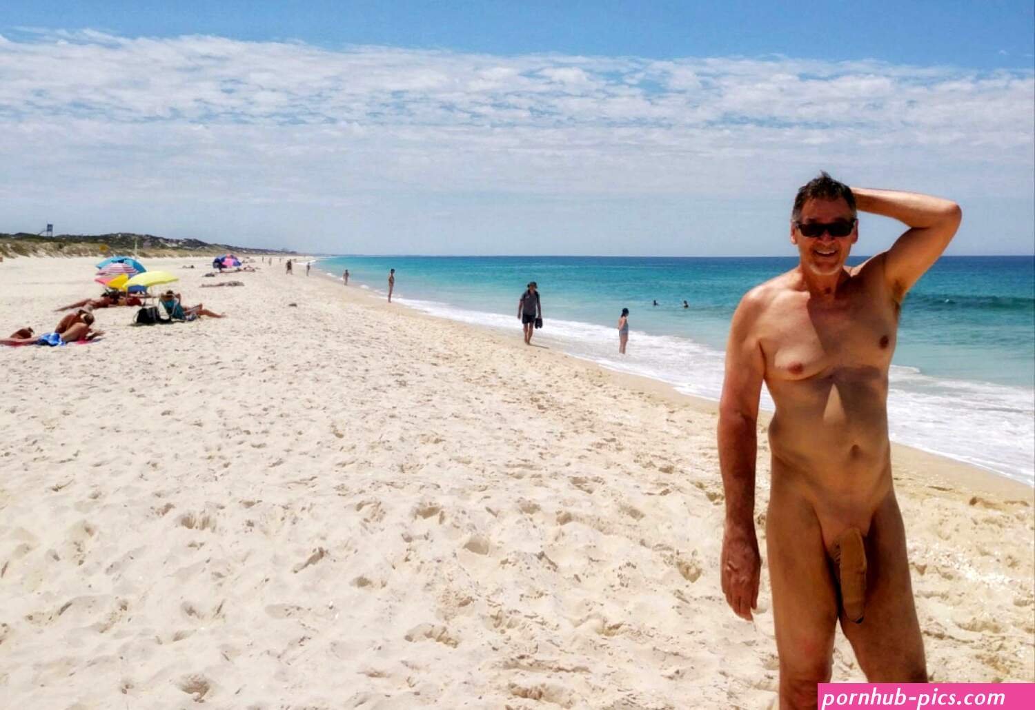 True nudist flashing on the beach