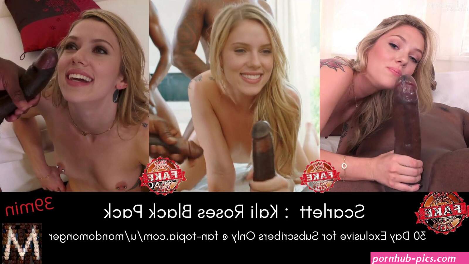 Not Scarlett Johansson: 39min Kali Roses Black Pack Preview DeepFake Porn