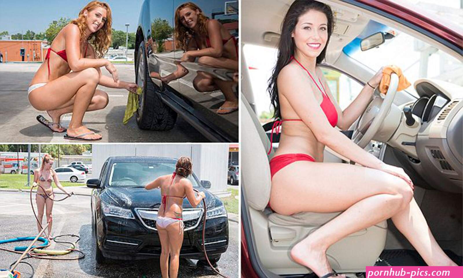 Baywash Bikini Car Wash proves a hit by employing women to clean in bikinis  | Daily Mail Online