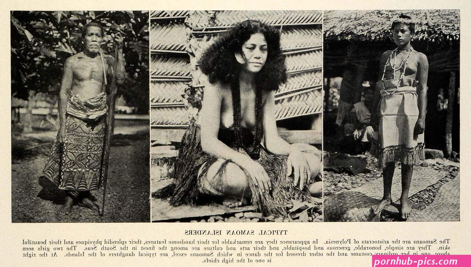 1931 Print Samoan Islands Samoa People Natives Tribe Nude Traditional