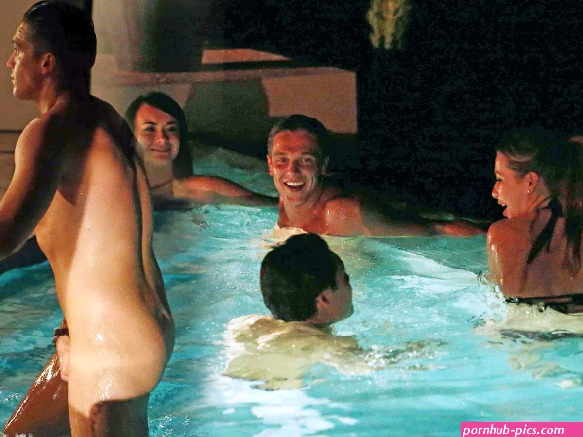Naked TOWIE pool party: Lewis Bloor makes a splash as the girls dare to bare in skimpy bikinis