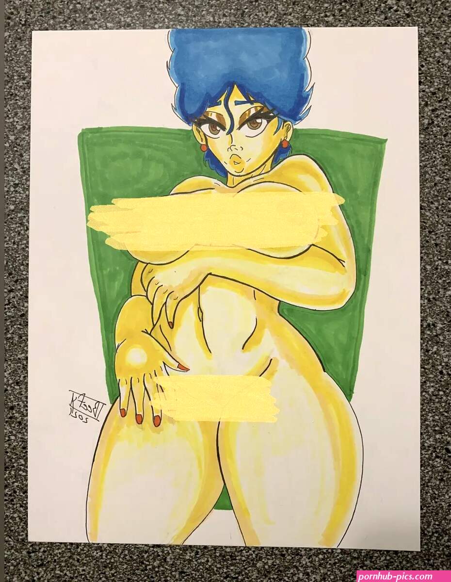 Marge Simpson Nude Pinup Art By Beefykun