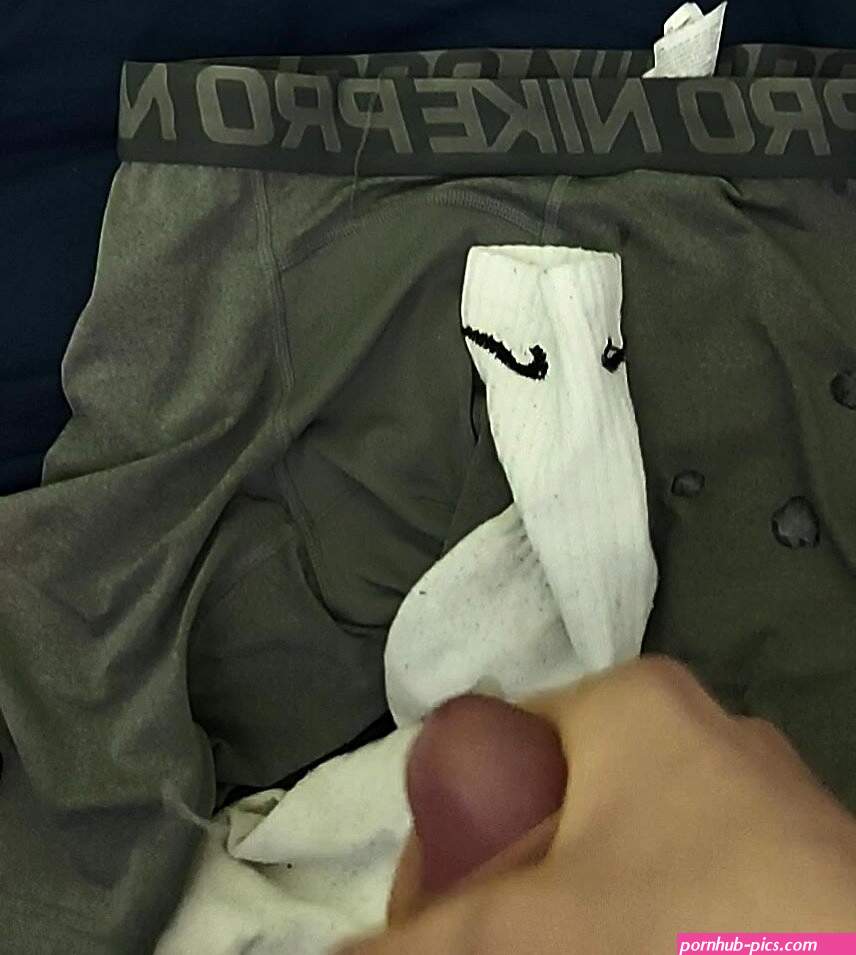 Cum on Nike pro shorts and sock
