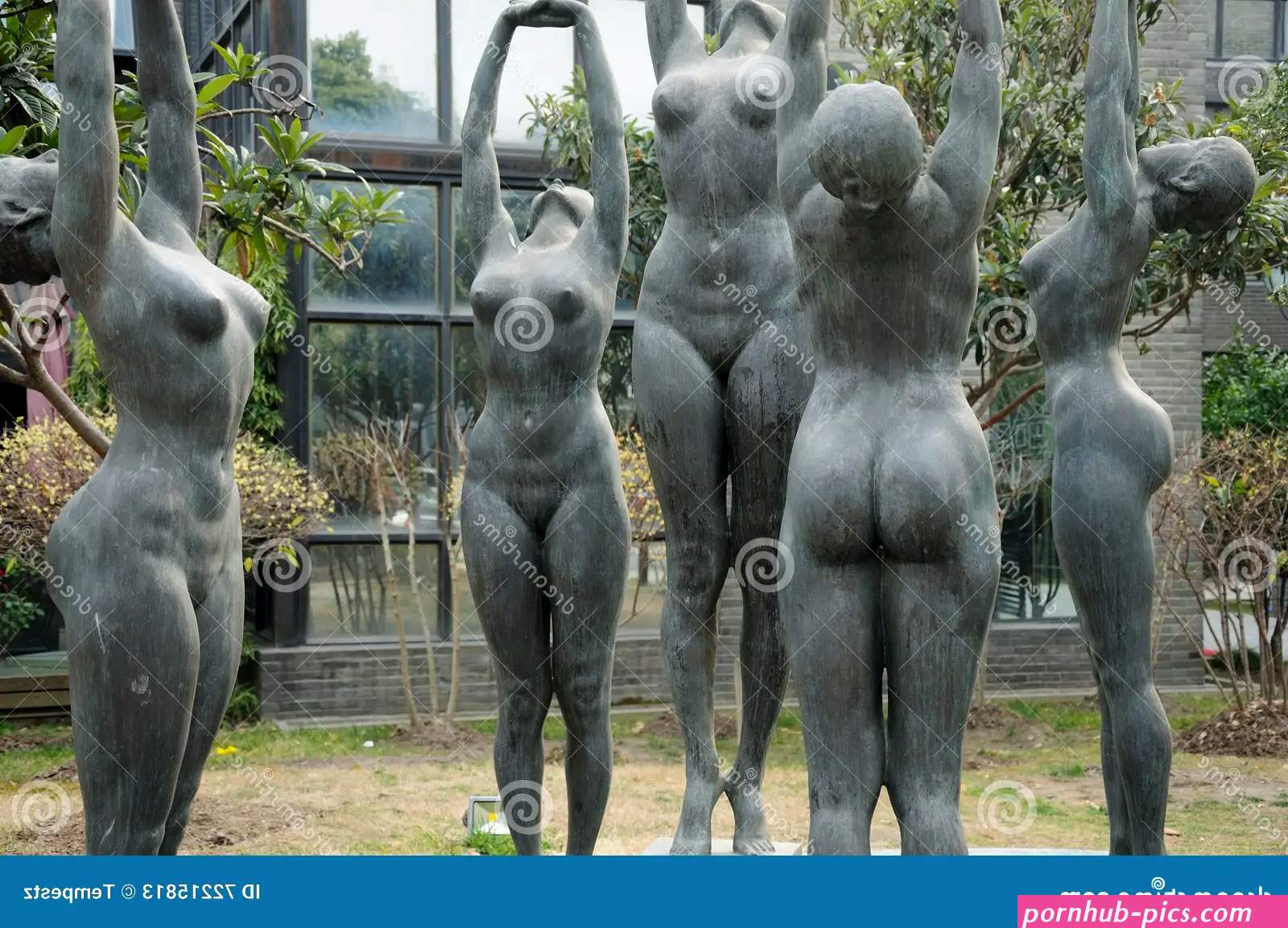 Nude Sculptures in Shanghai Art Area Editorial Stock Photo