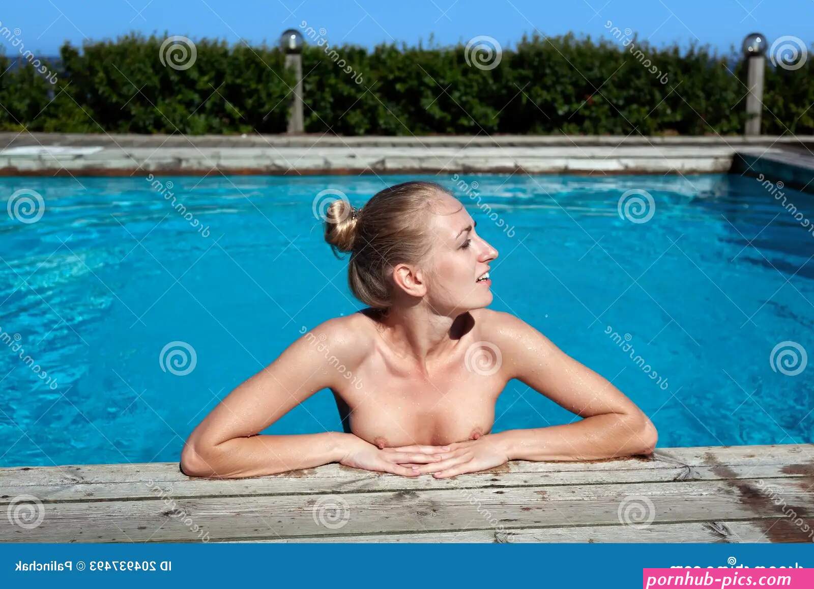 Nude Woman in Swimming Pool Stock Image