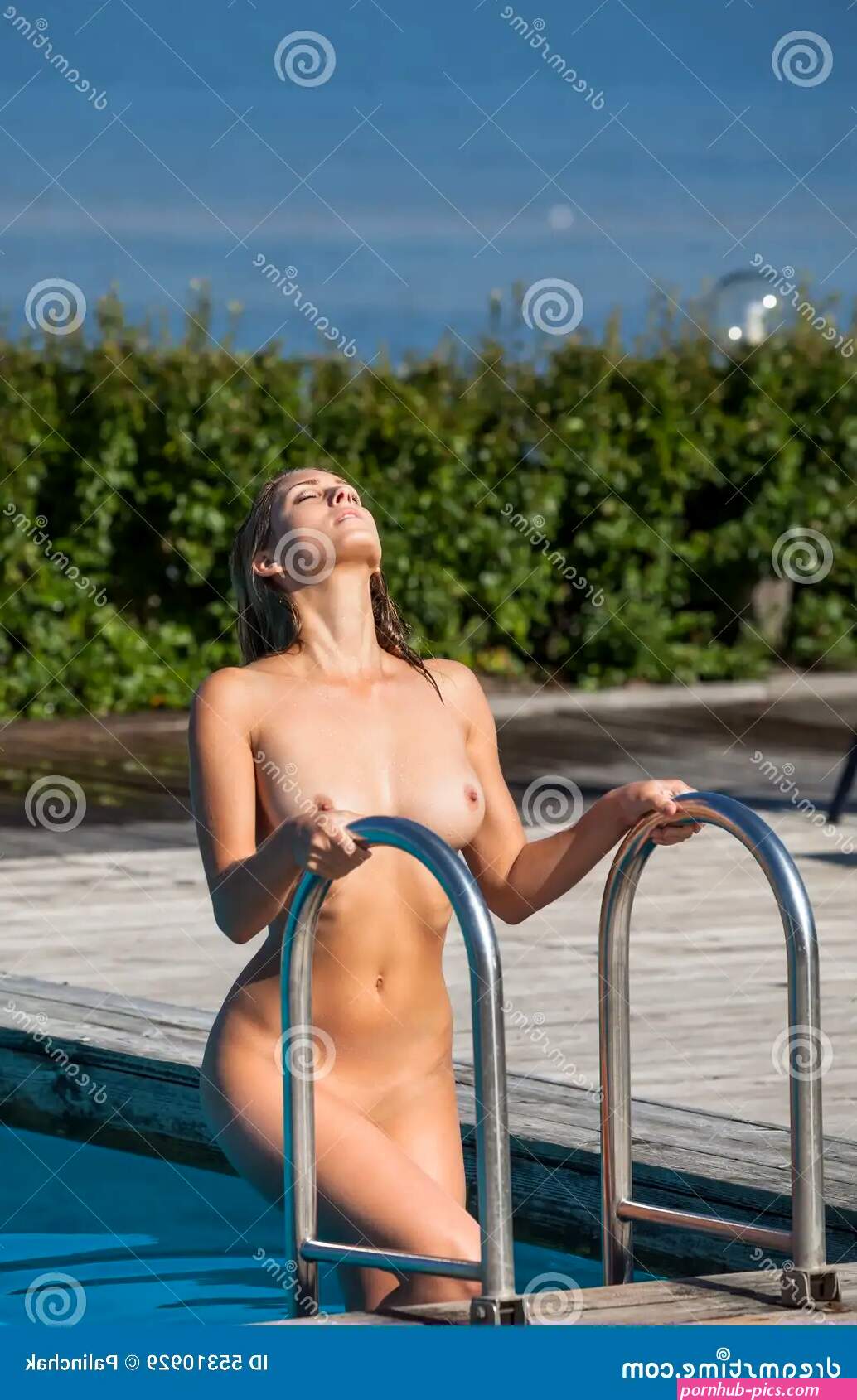 Naked Woman in Swimming Pool Stock Image