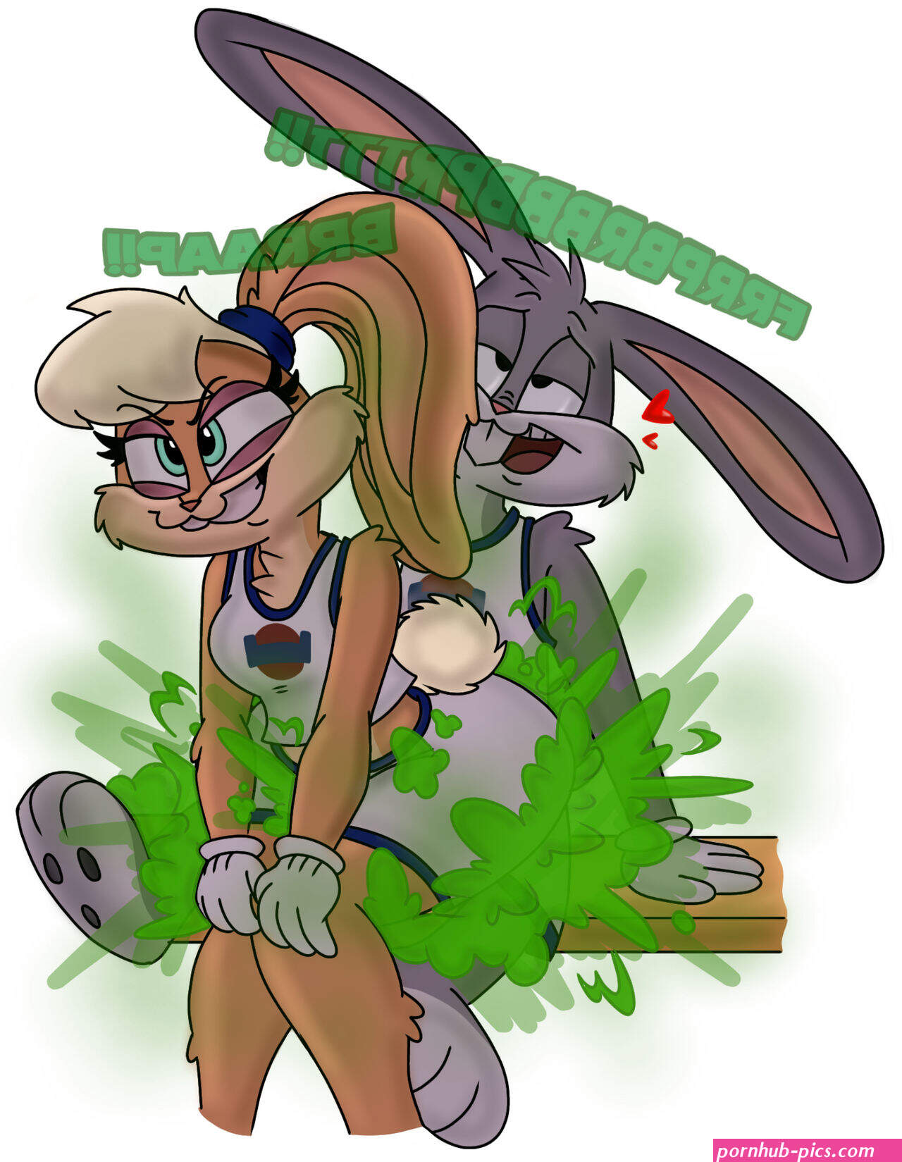 Lola Bunny farts on Bugs Bunny dick