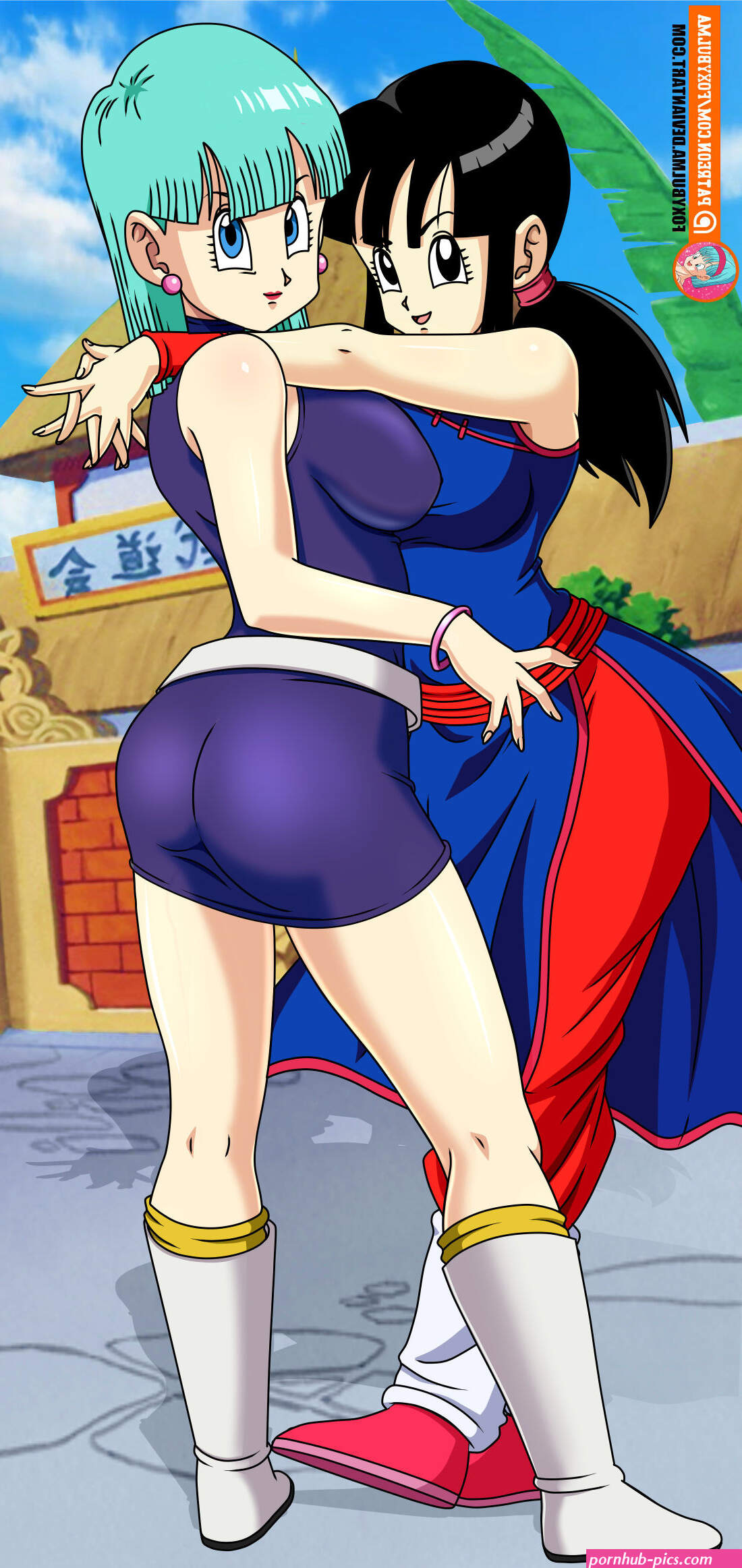 Chi-Chi and Bulma ClothedNaked version by foxybulma from Patreon