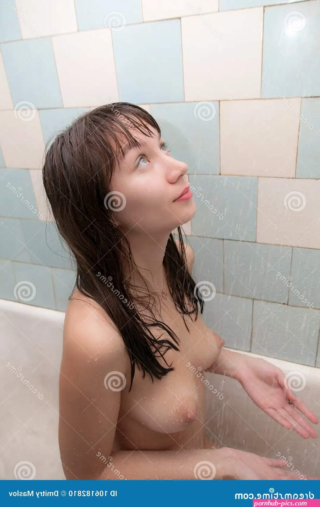 Girl in the bathroom stock photo. Image of young caucasian