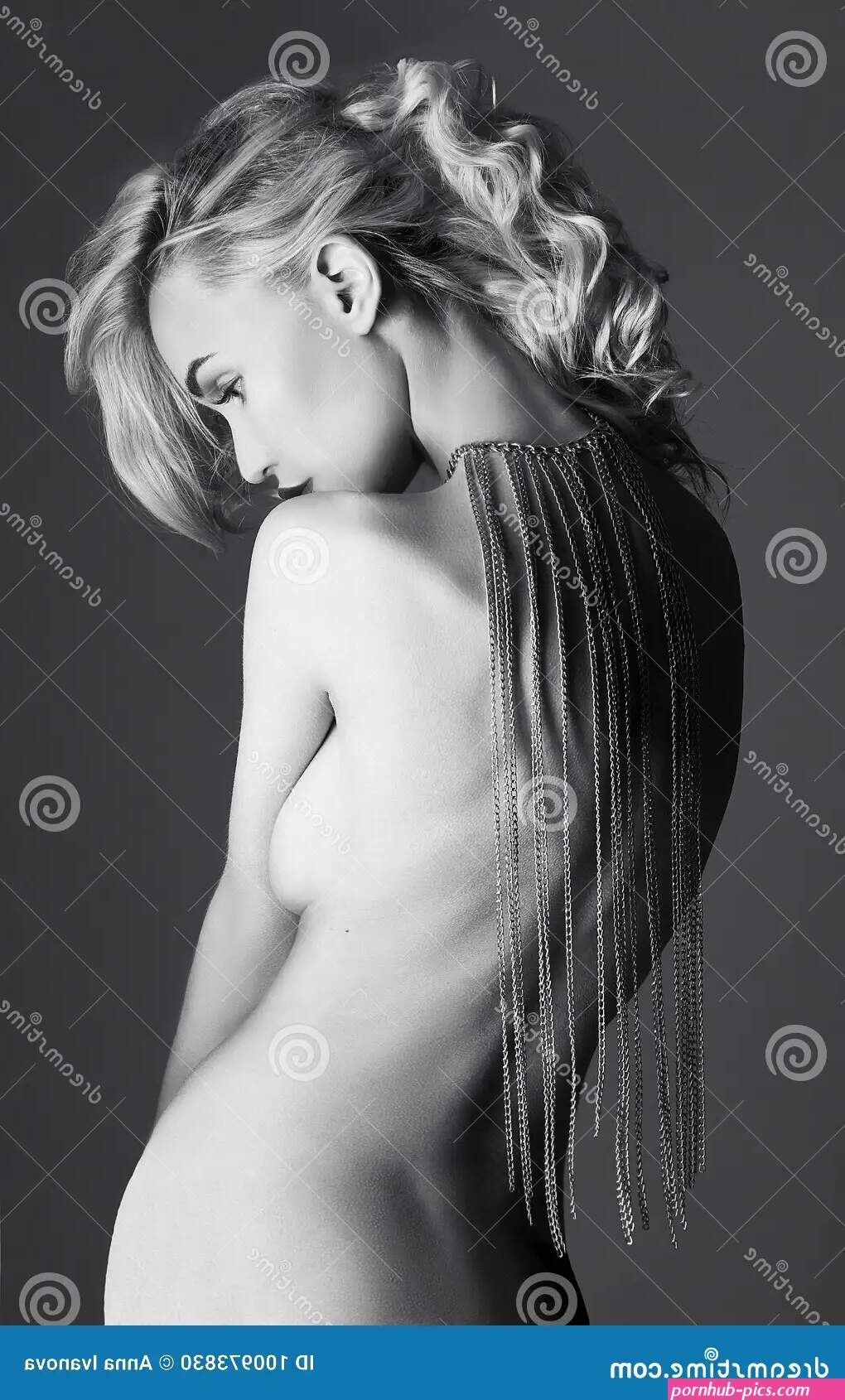 Fashion Beauty Nude Blonde Woman on a Light Background. Girl Wit Stock Photo
