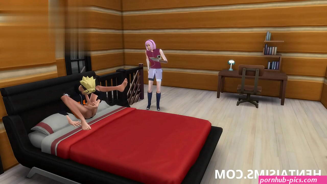 BORUTO are masturbating in his room when SAKURA caught him and fucks his cock. Naruto XXX