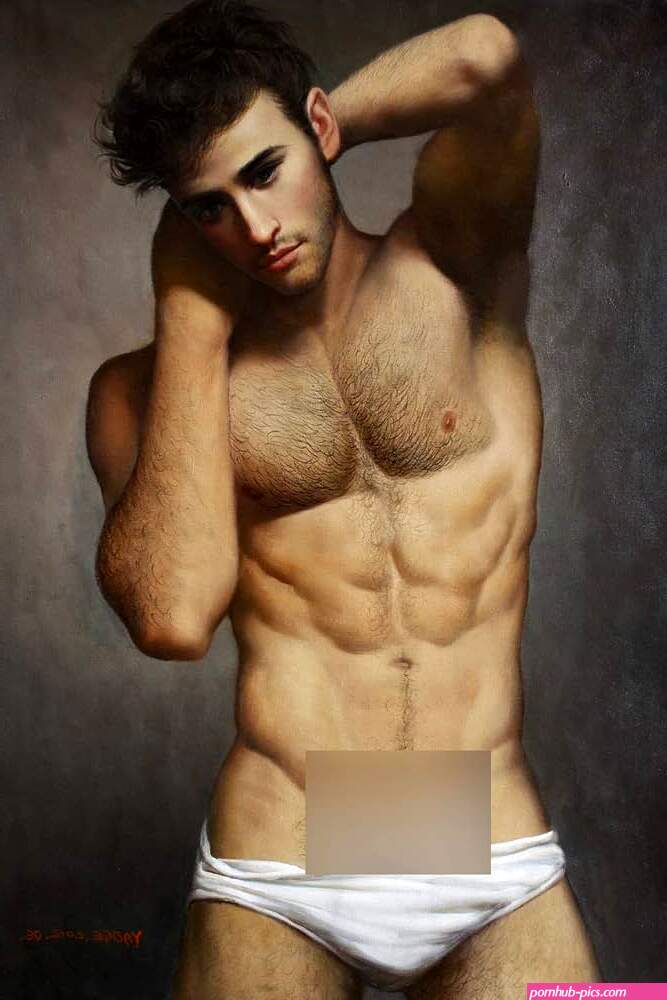 : Impresiones artsticas desnudas masculinas de pintura al leo original de transferencia de lienzo retrato guapo hombres jvenes desnudos masculinos gay arte de pie hombres Giclée Edicin Limitada Impresin Firmada 24x3624.0x36.0 in :