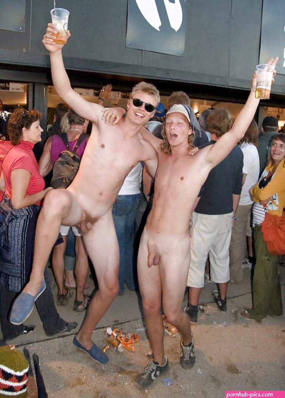 Naked men in public