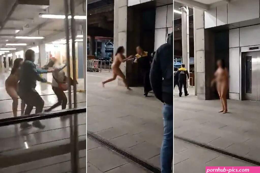 Mujer desnuda atac a pasajeros y dej la escoba en Aeropuerto de Santiago: fue reducida y confes motivo