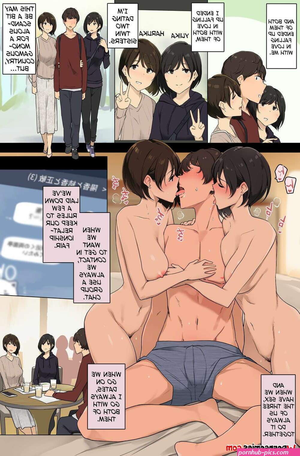 Porn comic Having A Threesome With Twins. Chapter 1. Wakamatsu. Sex comic guy was incredibly