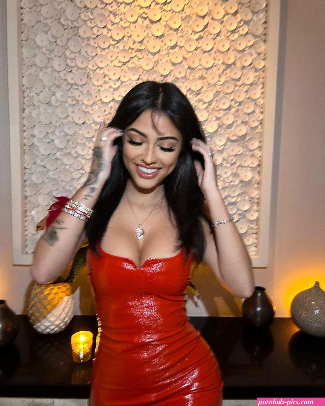 Malu Trevejo Sexy Leather Dress Onlyfans Set Leaked