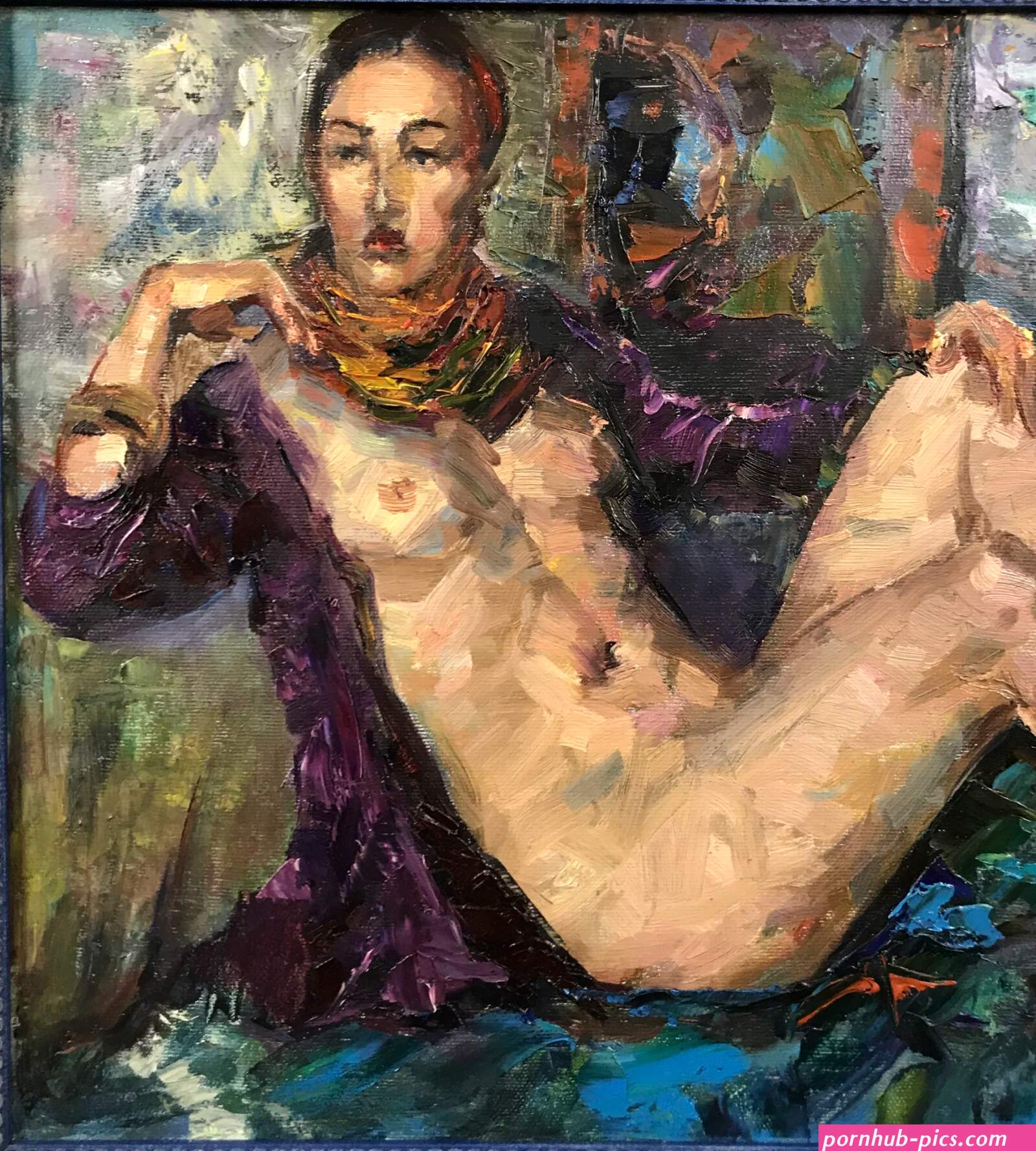 Original oil on canvas painting Female Nude Beauty Erotic Ukrainia