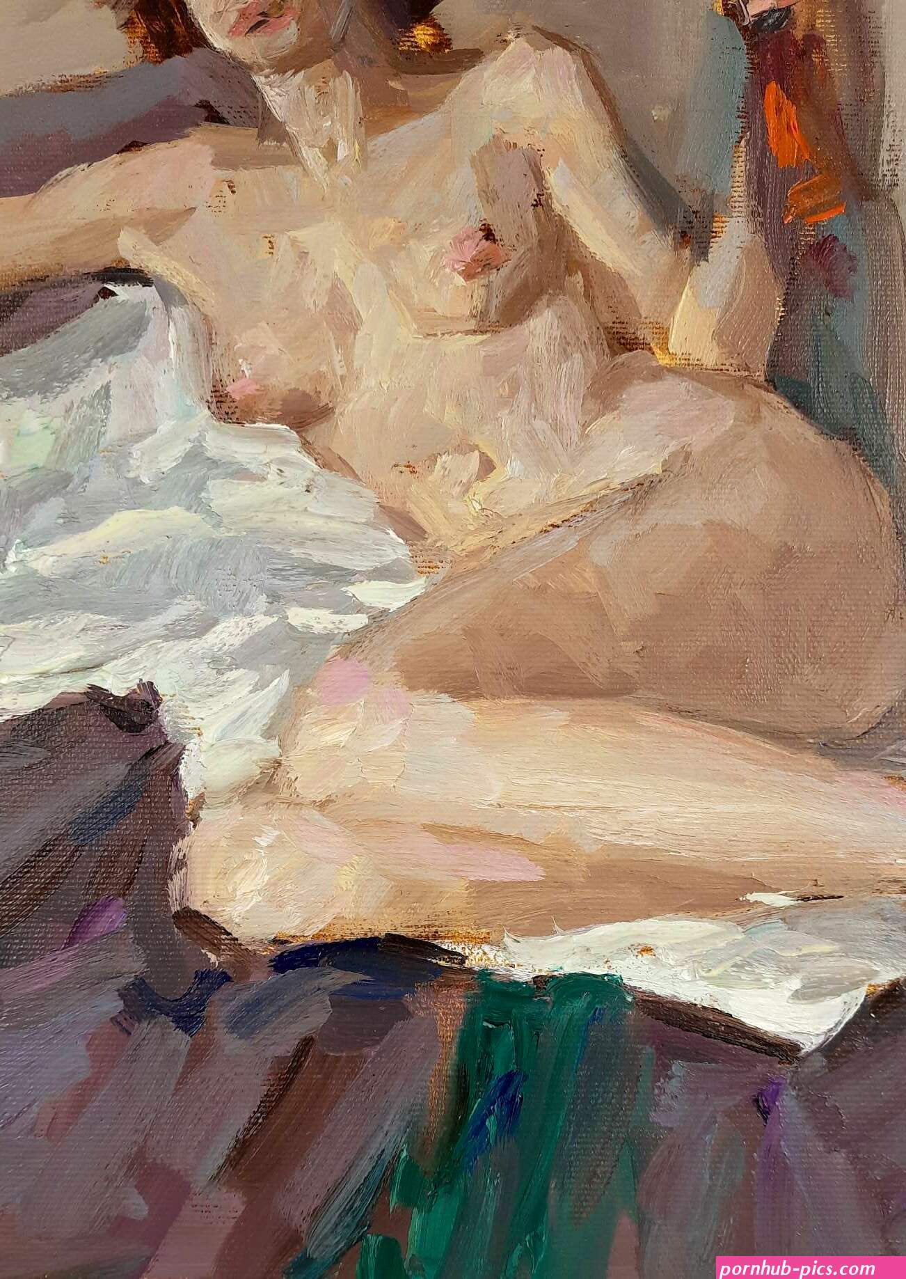 Original oil on canvas painting Female Nude Beauty Erotic Ukrainia