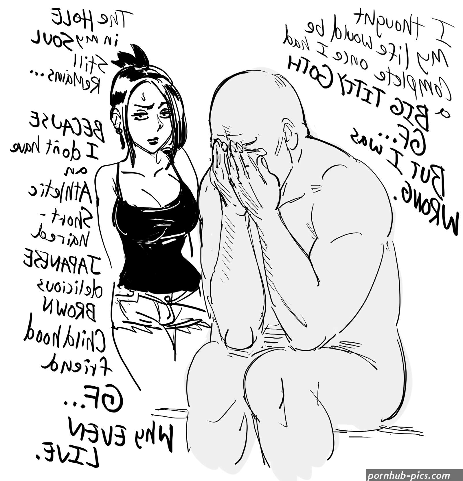 Baalbuddy Commissions Closed on X: Request: Man unfulfilled by his big titty goth GF. Personally Id just like to say that the worst is having an older sister fetish but your fucking
