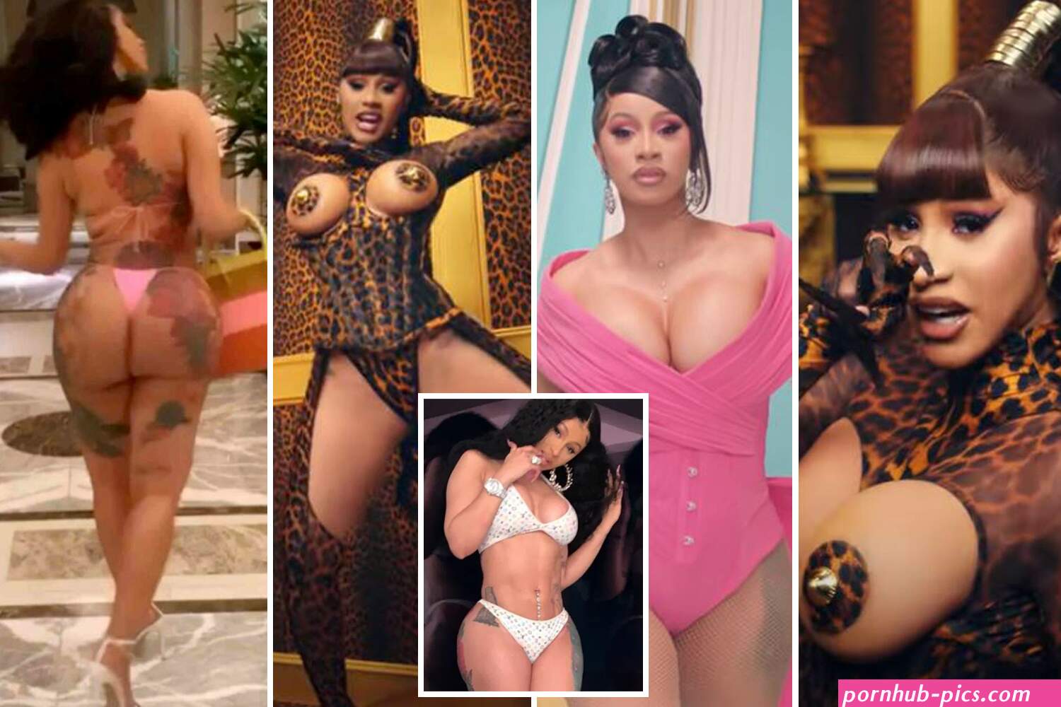 Cardi B poses in bikinis thongs and pasties in sexiest snaps as raunchy rappers nude photo leaks on Instagram