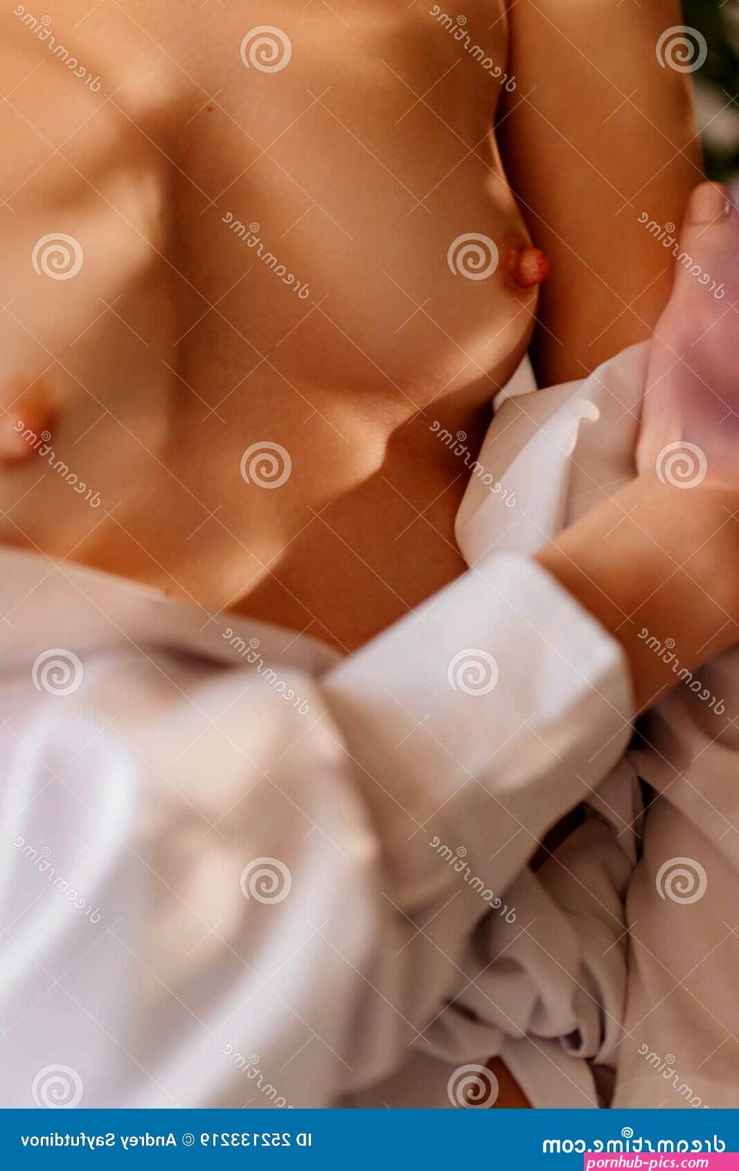 The Naked Breast of a Young Woman. Prevention of Breast Cancer Stock Image