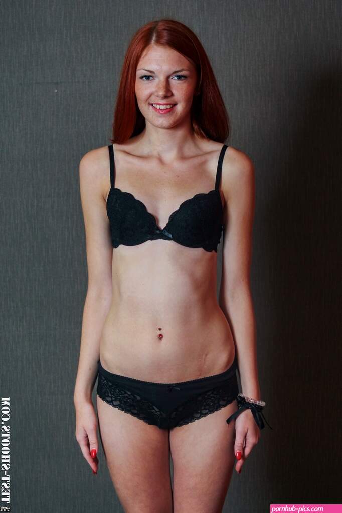 Ginger girl with small tits Reda naked in nude casting