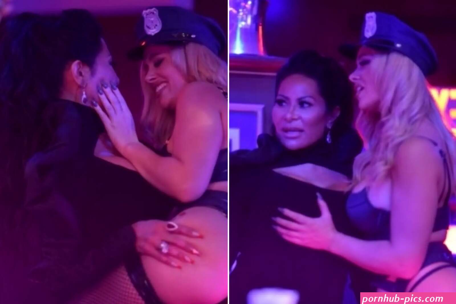 Jen Shah gets handsy with porn star during strip club gig
