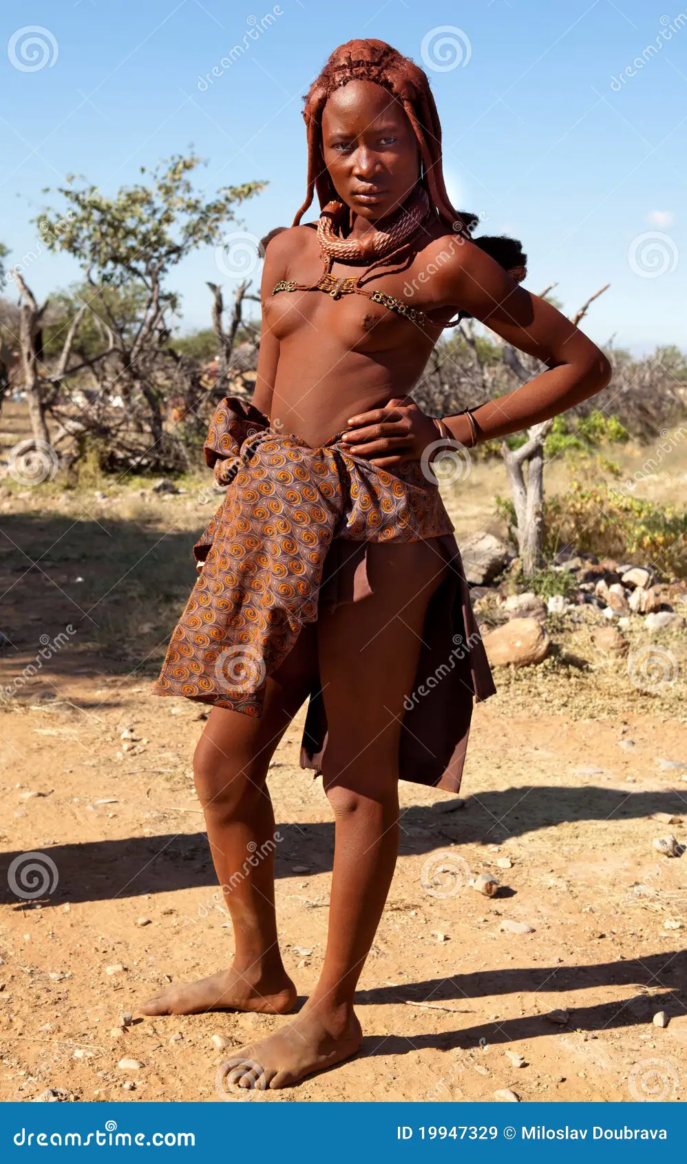 Himba girl editorial stock image. Image of nomadic breast
