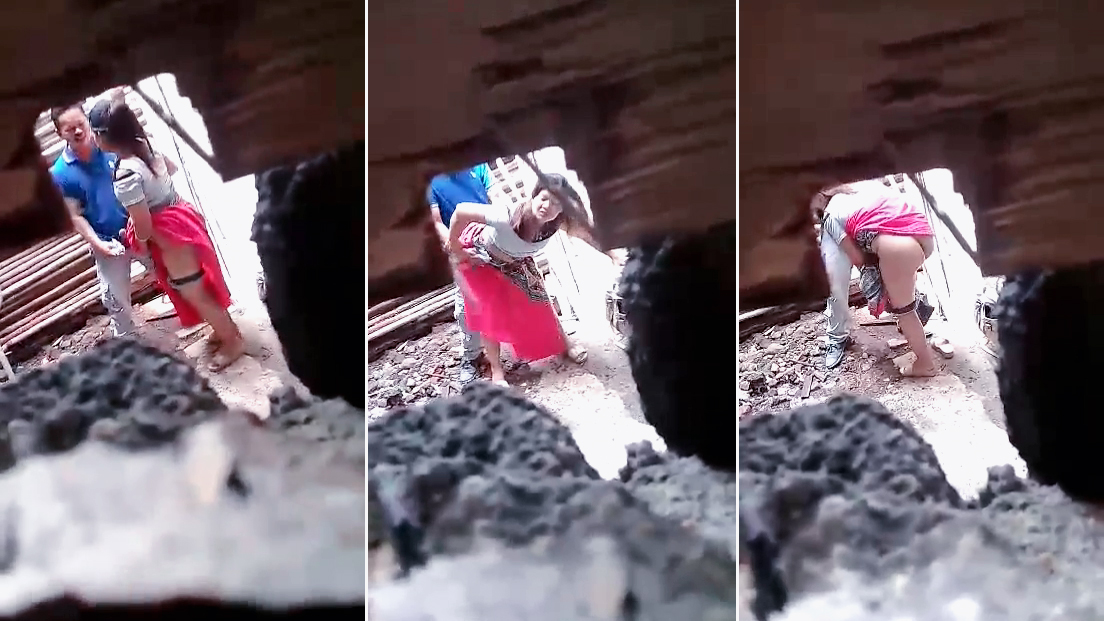 Leaked Desi mms! Indian lovers standing sex outdoor caught hidden cam
