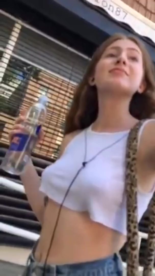 Braless Teen Candid Public Boob Slip Caught