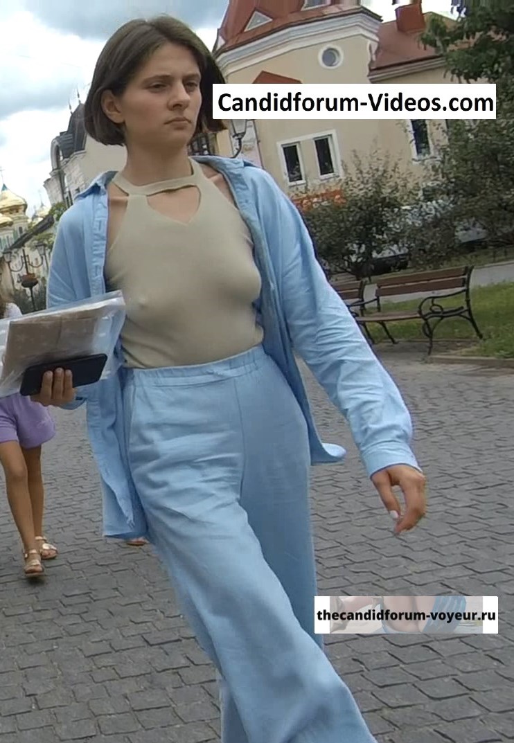 Street Candid See Thru Hard Nipples
